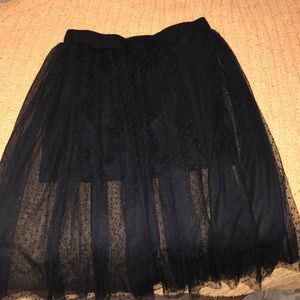 black tulle miniskirt